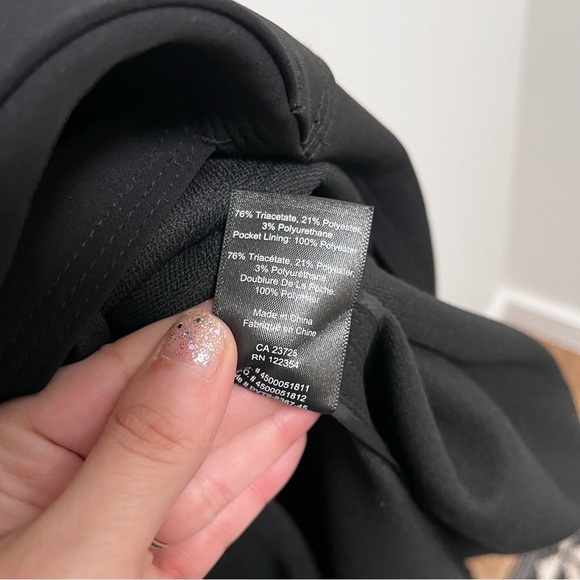 BABATON Aritzia Black V Neck Tie Waist Midi Dress With Dramatic Side Slits Sz M - Picture 9 of 9